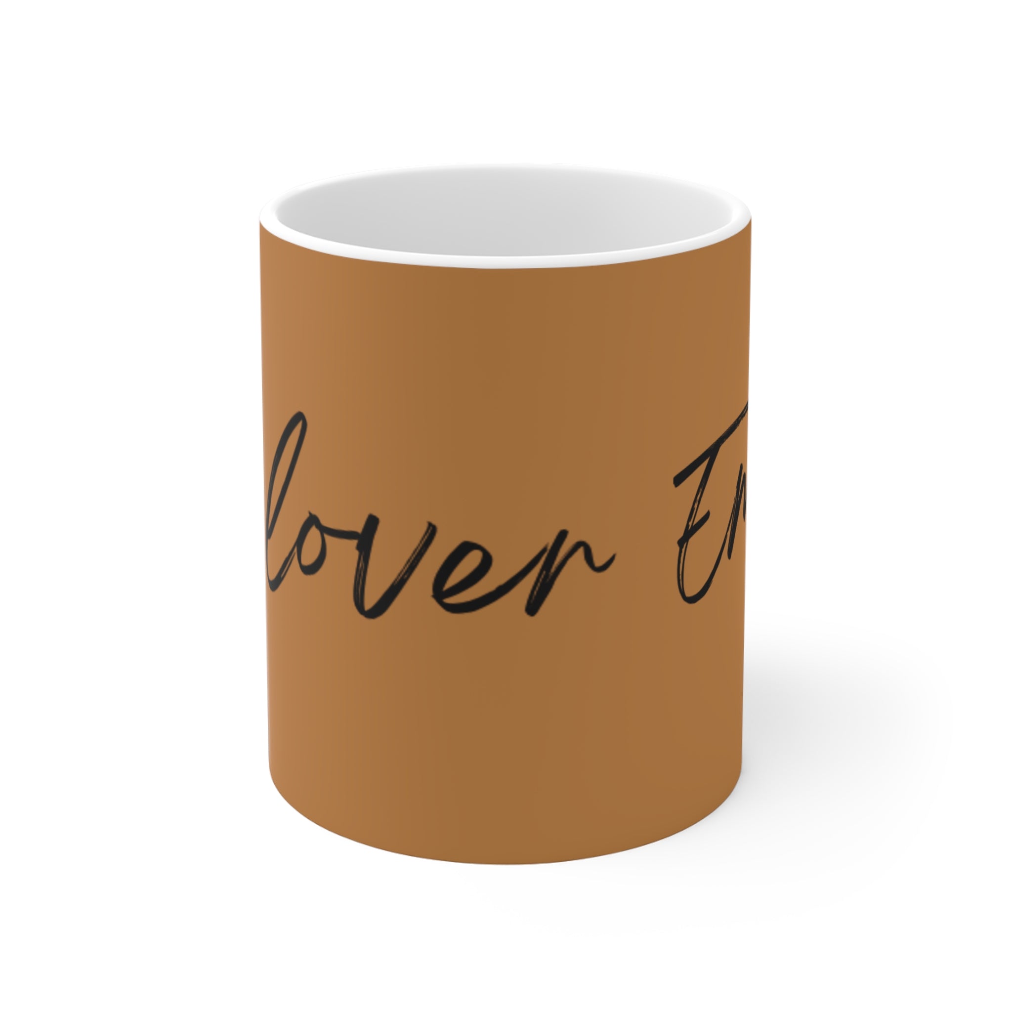 Tea Lover Mug — Brown Script Ceramic Coffee Cup (11oz/15oz/20oz)