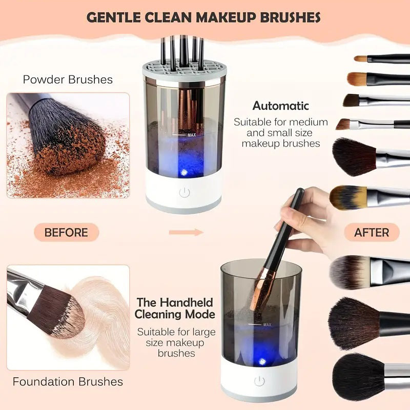 Automatic Rotating Makeup Brush Cleaner