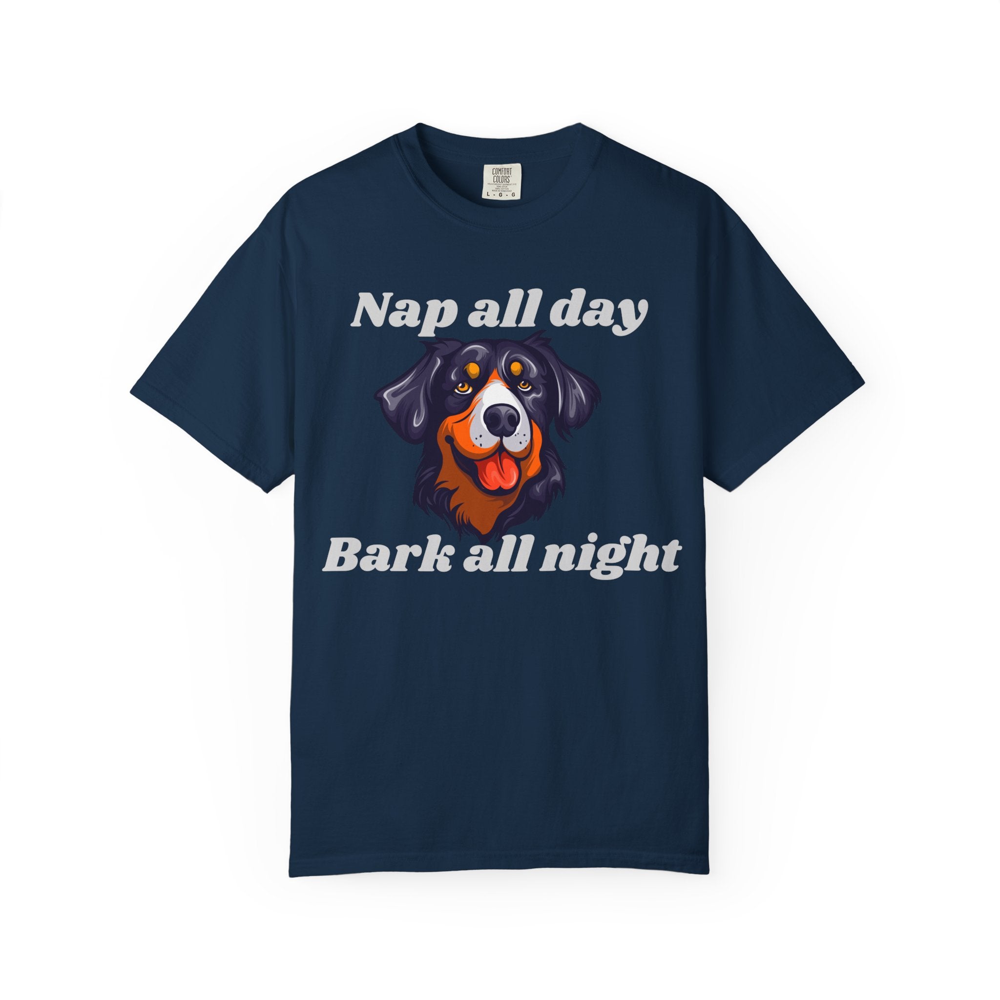 Nap All Day Bark All Night Dog T-Shirt