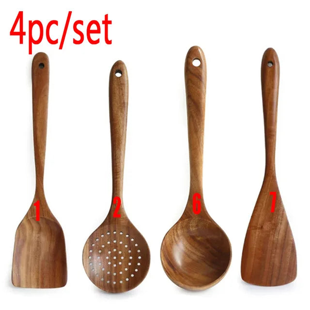 Teak Wooden Utensil Set