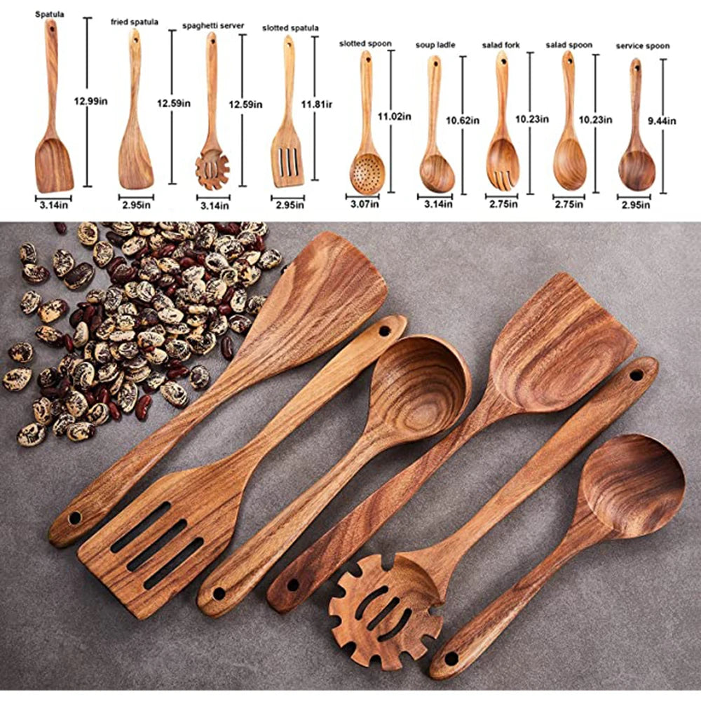 Teak Wooden Utensil Set