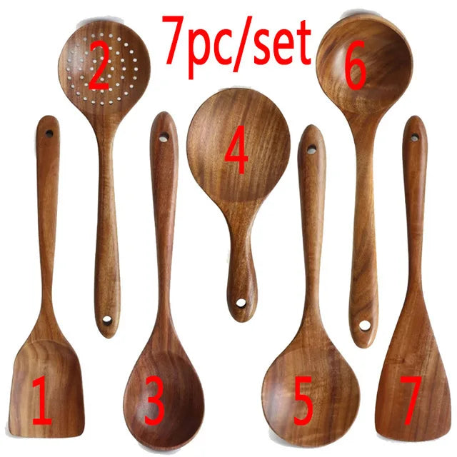 Teak Wooden Utensil Set