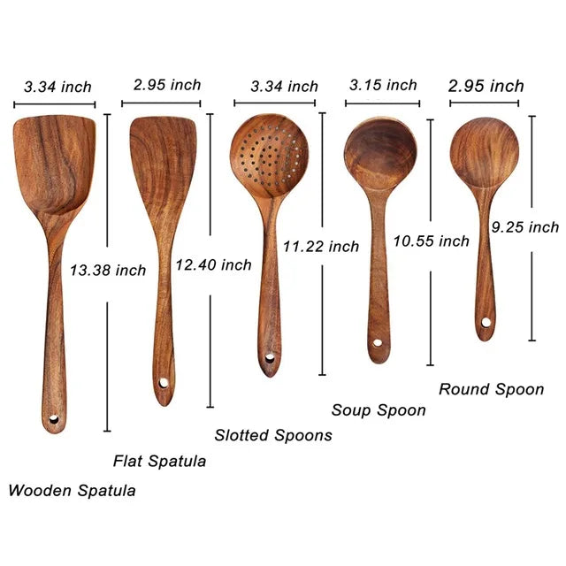 Teak Wooden Utensil Set