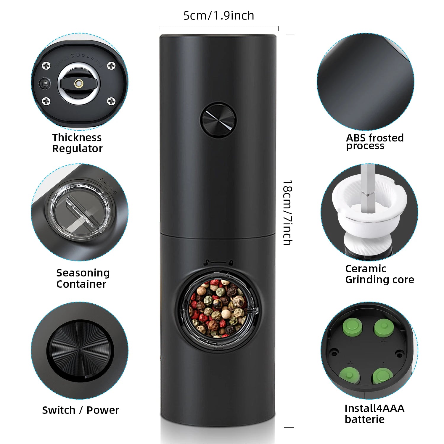 Automatic Battery Salt Pepper Grinder