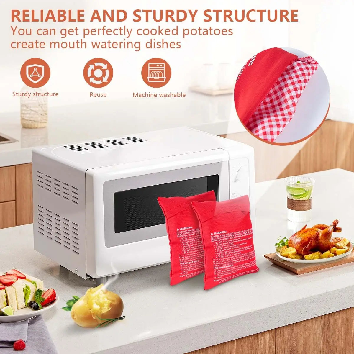 1/2pcs Microwave Oven Potato Cooker Bag