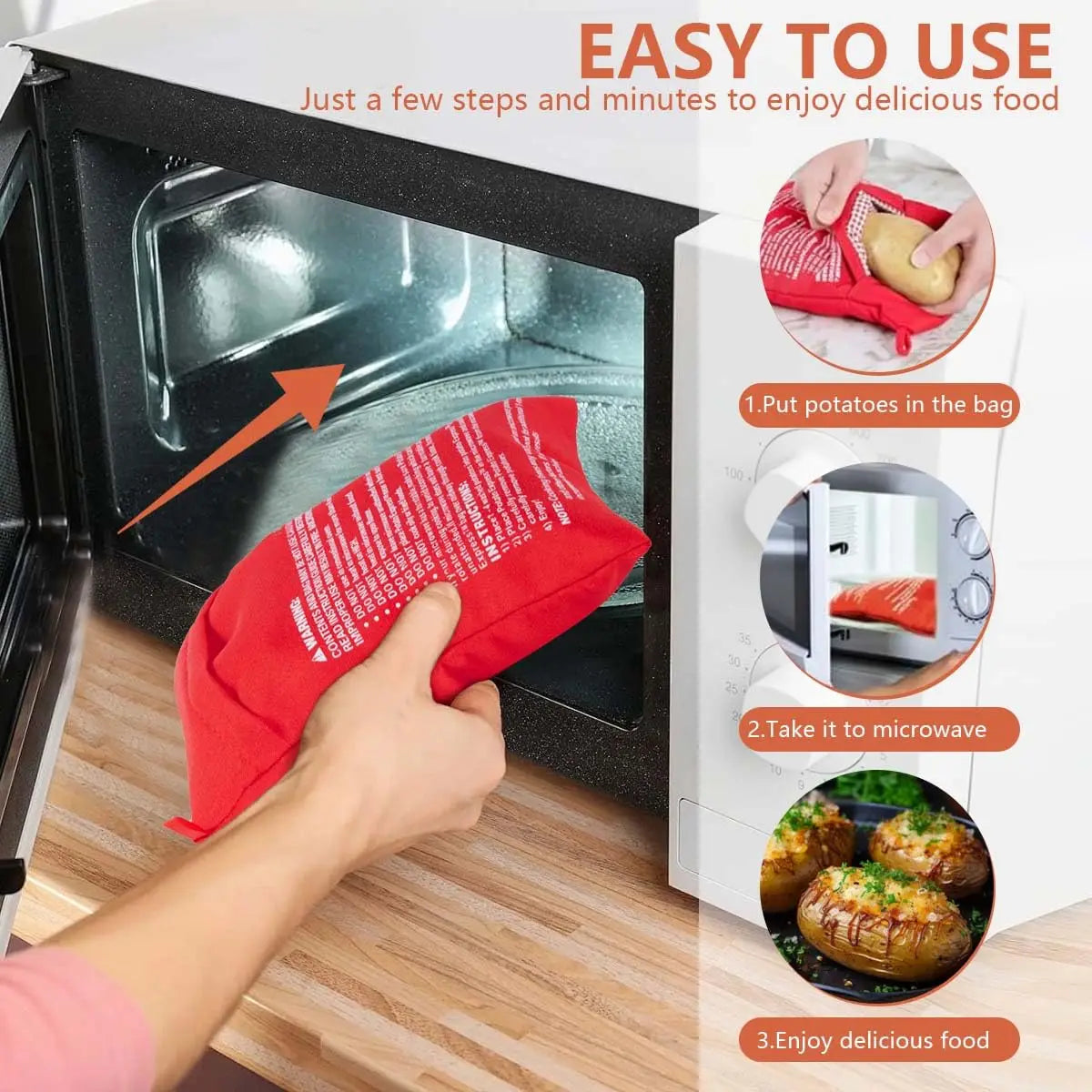 1/2pcs Microwave Oven Potato Cooker Bag