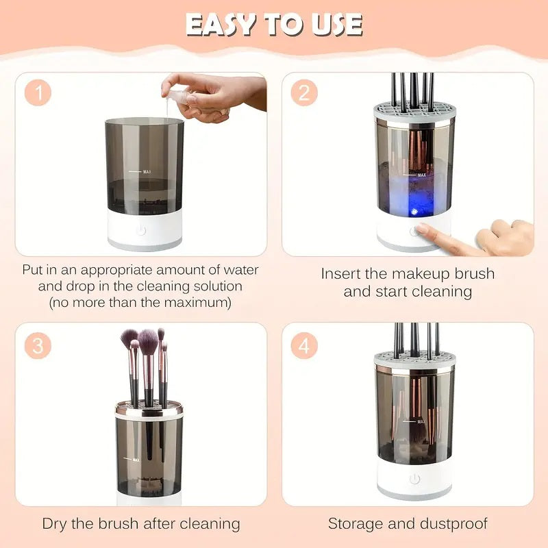 Automatic Rotating Makeup Brush Cleaner